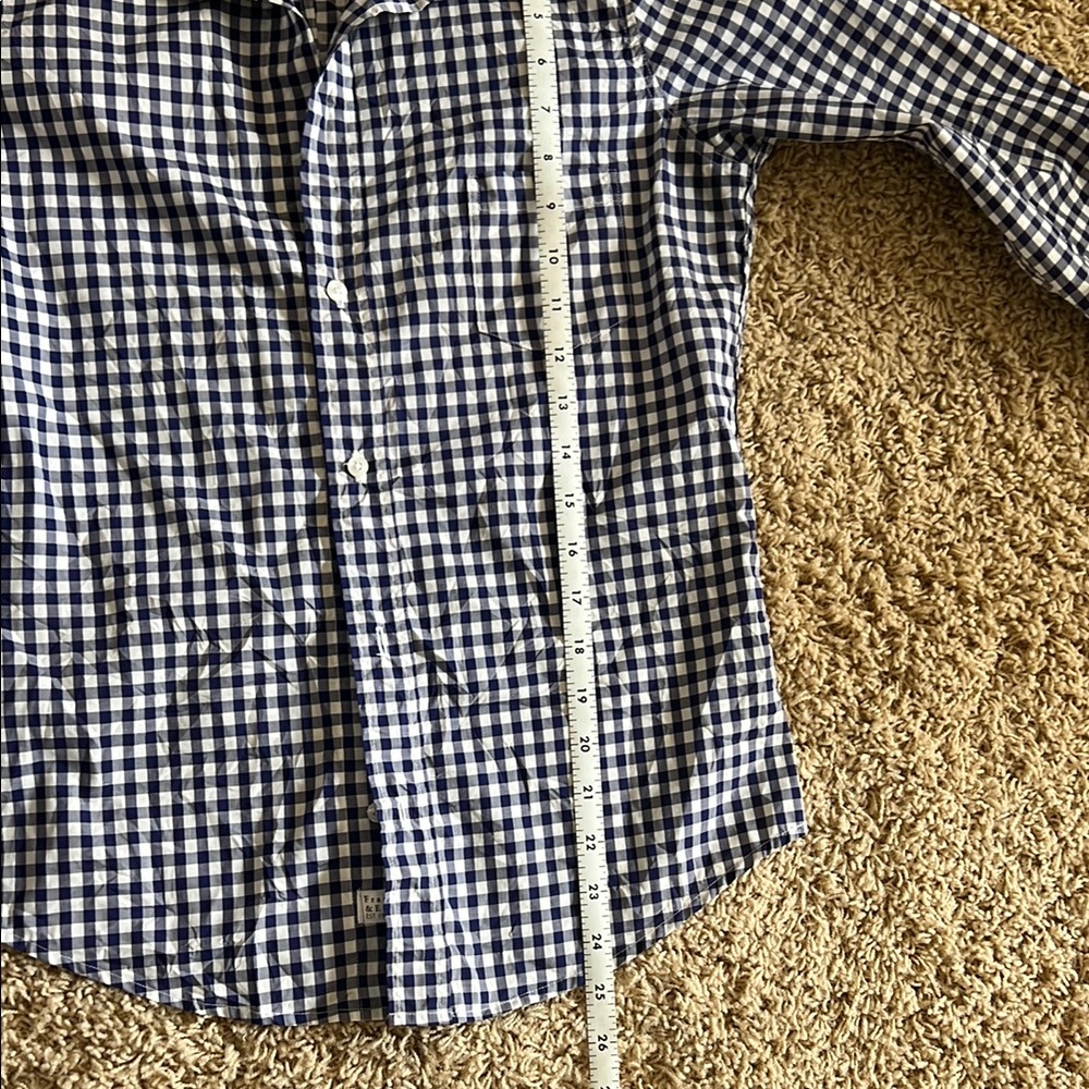 Frank & Eileen Barry crinkled Blue Checkered Shirt. S - Picture 4 of 9